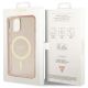 8. Etui Guess Glitter Gold MagSafe na iPhone 14 Plus - różowe