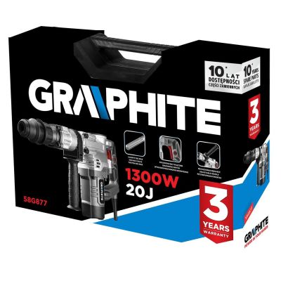 7. Graphite 58G877 młot wyburzeniowy SDS Max Czarny, Srebrny 1300 W