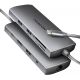 AXAGON HMC-8HLSA Wieloportowy koncentrator USB-C 3.2 Gen 1, 3x USB-A + 4K/60Hz HDMI + SD/microSD, Gigabit LAN, Audio, PD 100W - Srebrny