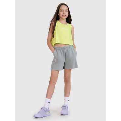 4. Crop top oversize z nadrukiem dziewczęcy 4F 4FJWSS25TSLEF112-45S