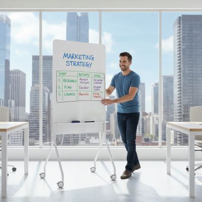 10. ERGO OFFICE MOBILNA TABLICA SUCHOŚCIERALNA, ORIENTACJA PIONOWA, BIAŁA, JEDNOSTRONNA, Z PÓŁKĄ, WYMIARY TABLICY 1190X790MM ER-3