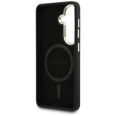 7. Etui Guess 4G Embossed Ring MagSafe na Samsung Galaxy S26 - niebieskie