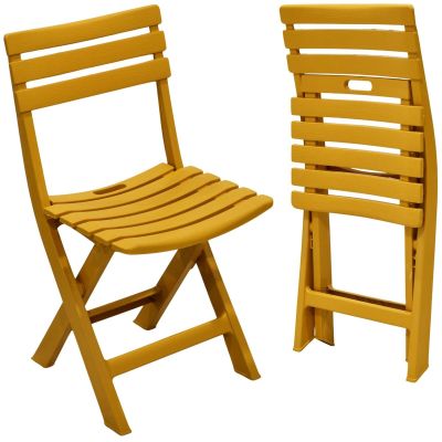 9. ZESTAW 4 KRZESEŁ CATERINGOWYCH SKŁADANYCH  PLASTIKOWYCH ŻÓŁTYCH KOMODO