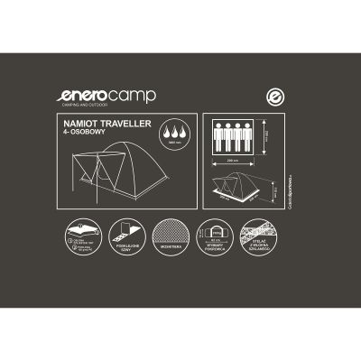 19. NAMIOT 4 OSOBOWY TRAVELLER 200X200X115CM ENERO CAMP
