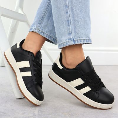 5. Półbuty sportowe damskie czarne NEWS 8233