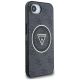 4. Etui Guess IML Metal Glitter 4G Circle Triangle MagSafe na iPhone 16e - czarne