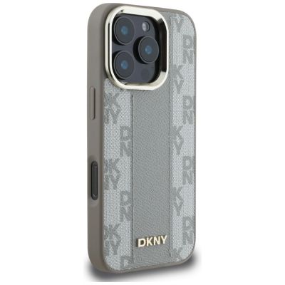4. Etui DKNY Checkered Pattern Magsafe na iPhone 16 Pro Max - beżowe