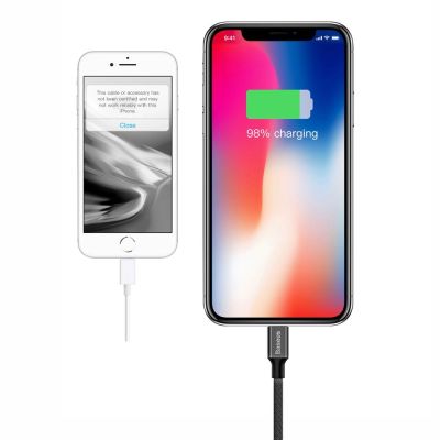 7. Baseus Yiven kabel przewód w materiałowym oplocie USB / Lightning 1,8M czarny (CALYW-A01)