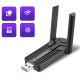 3. Wozinsky dwupasmowy bezprzewodowy adapter USB 3.0 WiFi 6 - czarny