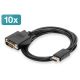 Kabel adapter DisplayPort, DP - DVI (24+1)M/M, 2.0m, 10er Set, Full HD, CE, bl