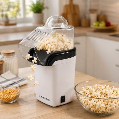7. Maszynka do popcornu Esperanza Poof EKP005W (1200W; kolor biały)