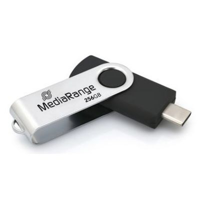 MediaRange MR1955 pamięć USB 256 GB USB Type-C 3.2 Gen 1 (3.1 Gen 1) Czarny, Srebrny
