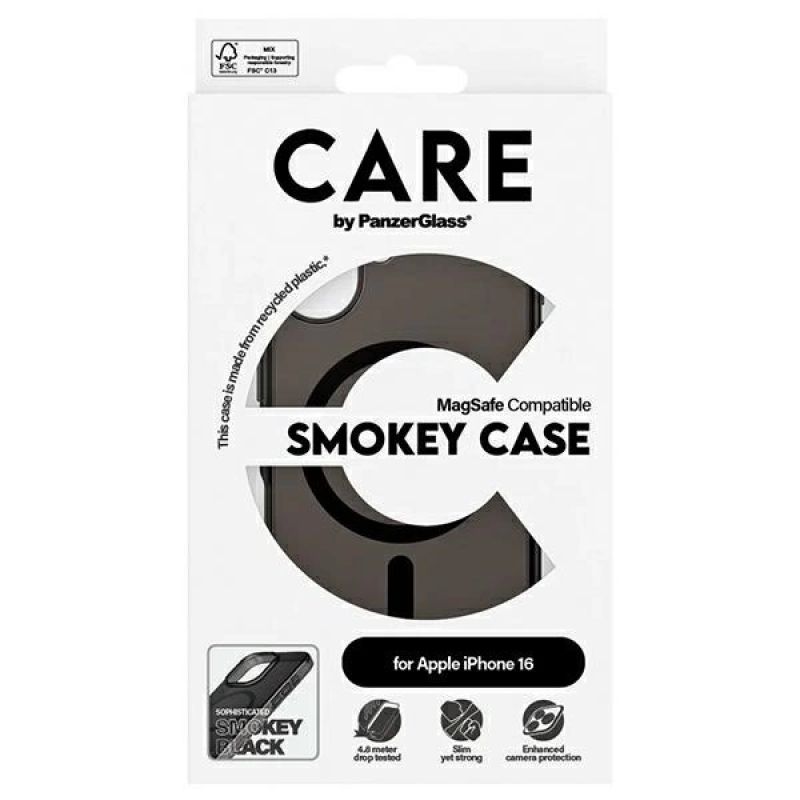 4. Etui CARE by PanzerGlass Flagship Case z MagSafe na iPhone 16 - półprzezroczyste