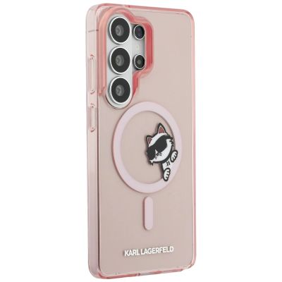 4. Etui Karl Lagerfeld IML Peekaboo Choupette MagSafe na Samsung Galaxy S26 Ultra - różowe