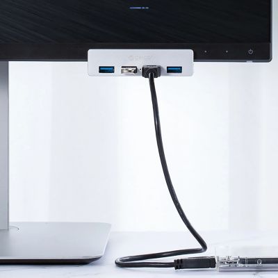 4. Hub Orico MH4PU montowany na zacisk 4x USB-A 3.0 - srebrny