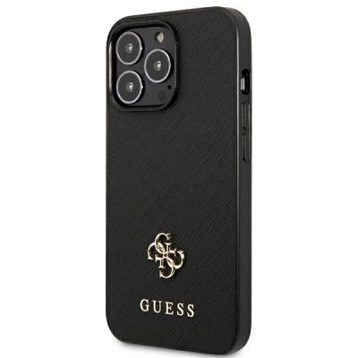2. Etui Guess Saffiano 4G Small Metal Logo na iPhone 13 Pro / 13  6,1" - czarne