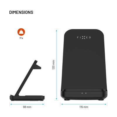 4. FIXED FIXPOS-GA-BK ładowarka do urządzeń przenośnych Smartwatch, Smartfon, Słuchawki Czarny USB Bezprzewodowe ładowanie Szybkie ładowanie Wewnętrzna