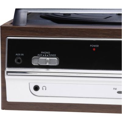 4. Gramofon retro Denver VPR-190MK2 z radiem i wbudowanymi głośnikami
