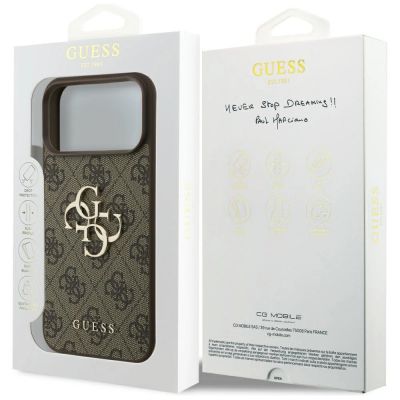 8. Etui Guess 4G Big Logo do iPhone 17 Pro  Max - brązowe