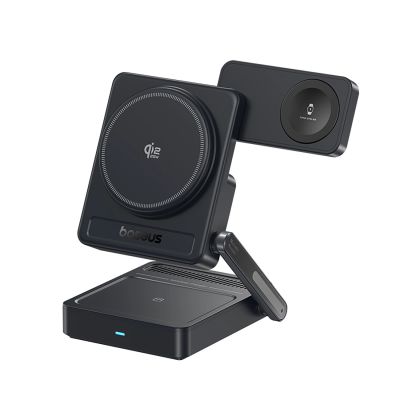 Ładowarka bezprzewodowa Baseus PicoGo AF21 3w1 Qi2.2 35W z zasilaczem EU 45W i kablem USB-C 1m - czarna