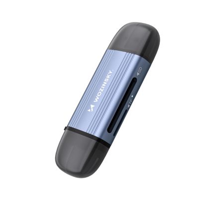 2. Czytnik kart pamięci Wozinsky WCR-5G do SD i microSD USB-A 3.0 / USB-C 3.0 aluminiowy - szary