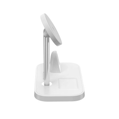 4. Ładowarka Tech-Protect QI15W-A22 indukcyjna MagSafe ze stojakiem 3w1 MagSafe na smartfon / Apple Watch / AirPods - biała