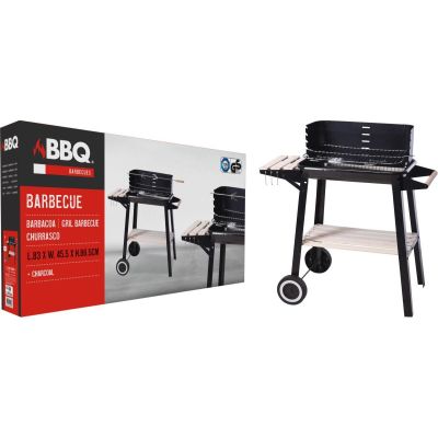 7. GRILL OGRODOWY WÓZEK 83x45,5x86,5CM CZARNY