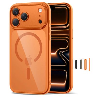 2. Etui Tech-Protect Magpeak Magsafe CC na iPhone 17 Pro Max - przezroczysto-pomarańczowe