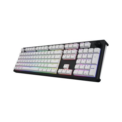 3. HATOR Skyfall Wireless 100 klawiatura Gaming USB + RF Wireless + Bluetooth QWERTY US English Czarny, Biały