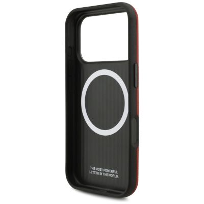7. Etui BMW M FW Metal Logo MagSafe na iPhone 17 Pro - czerwone
