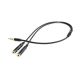 2. Kabel GEMBIRD CCA-417M (4-Pin, Mini Jack M - 2x Mini Jack F; 0,20m; kolor czarny)