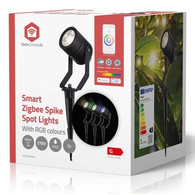 14. Lampa zewnętrzna Nedis ZBLOS10RGBW3 Smartlife RGB Zigbee 3.0 3W 3-pack