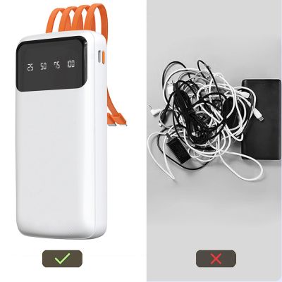 3. Dudao K6Pro uniwersalny powerbank 10000mAh z kablem USB, USB Typ C, Lightning biały (K6Pro-white)