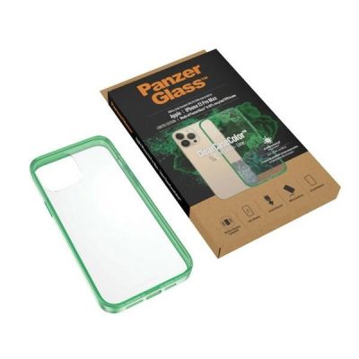 5. Etui PanzerGlass ClearCase antybakteryjne z certyfikatem Military Grade na iPhone 13 Pro Max - przezroczysto-zielone