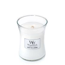 Świeca średnia WHITE TEA & JASMINE WOODWICK