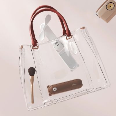 3. Mini wentylator Jisulife Handheld Fan Life8 Plus przenośny wiatraczek USB z funkcją powerbanka 4500mAh i latarką - brązowy