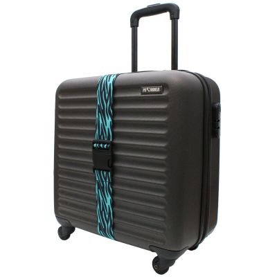 4. UNIWERSALNY PAS ZABEZPIECZAJĄCY DO WALIZKI SPINAJĄCY 180x5CM PROWORLD ZEBRA NIEBIESKI