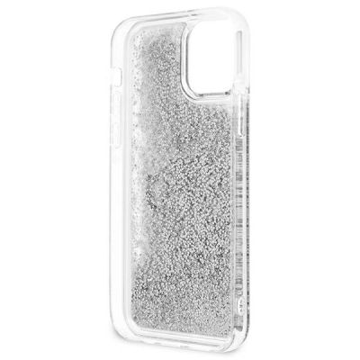 7. Etui Guess 4G Big Liquid Glitter na iPhone 12 Pro Max - srebrne