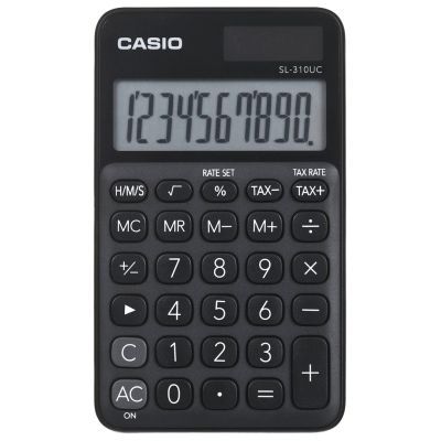 2. CASIO KALKULATOR KIESZONKOWY SL-310UC-BK CZARNY, 10 CYFROWY WYŚWIETLACZ
