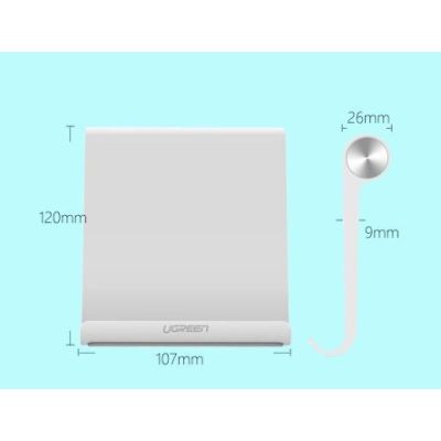 11. Podstawka Ugreen LP115 30485 120 x 107 mm biurkowa na tablet / telefon 4.7-11" - biała