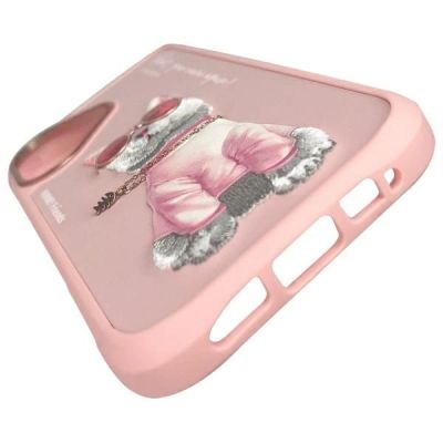 8. Etui Nimmy Glasses Cool Cat na iPhone 16 - różowe