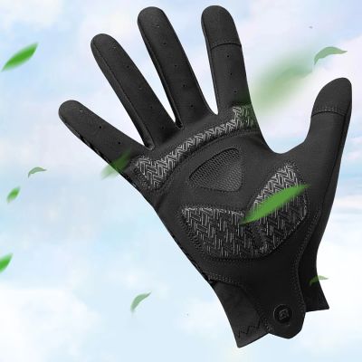 6. Rękawiczki rowerowe Rockbros wiosna/lato/jesień, pełne, rozmiar: XL- czarne