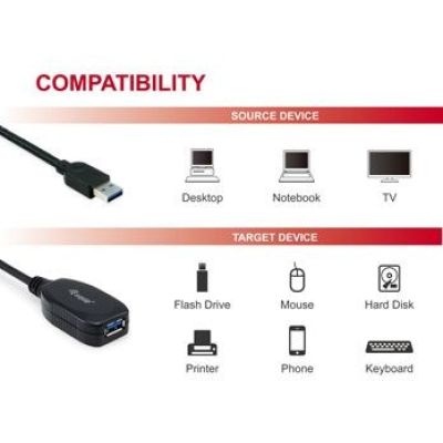 6. Equip 133347 kabel USB USB 3.2 Gen 1 (3.1 Gen 1) 10 m USB A Czarny