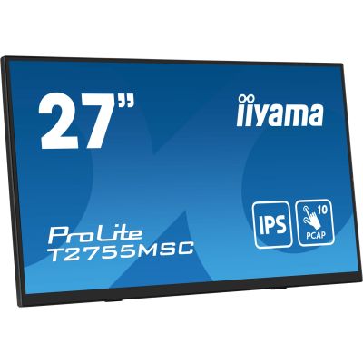 4. iiyama ProLite T2755MSC-B1 monitor komputerowy 68,6 cm (27") 1920 x 1080 px Full HD LED Ekran dotykowy Blad Czarny