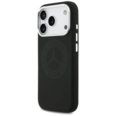 2. Etui Mercedes Silicone Vintage Logo MagSafe na iPhone 17 Pro - czarne