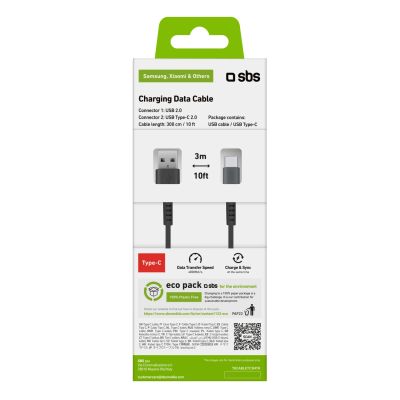 4. Kabel SBS TECABLETC3MTK USB-A - USB-C 3m - czarny