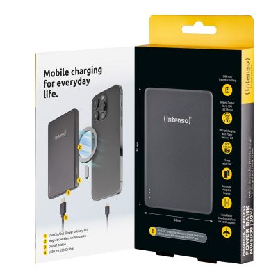 5. Intenso Magnetic Wireless Power Bank 5000 mAh Grey USB-C