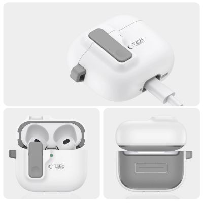 5. Etui Tech-Protect Slim Hook na AirPods 4 - białe