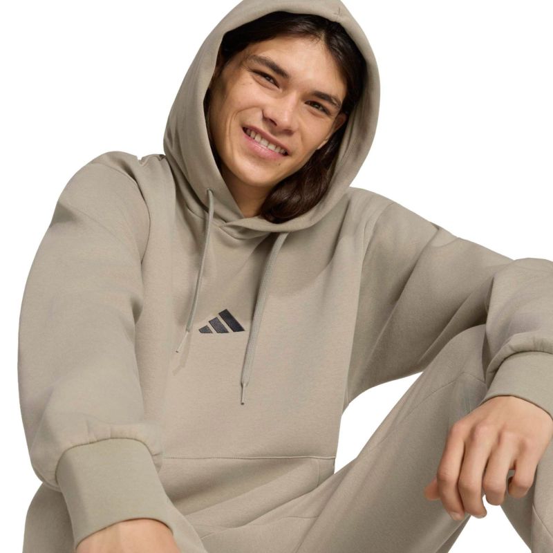 5. Bluza męska adidas Essentials Feelcozy Hoodie beżowa KF2361
