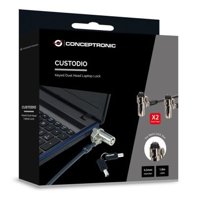 3. Conceptronic CUSTODIO02BNTM zapięcie do kabli Czarny 1,8 m